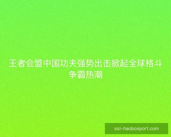 王者会盟中国功夫强势出击掀起全球格斗争霸热潮
