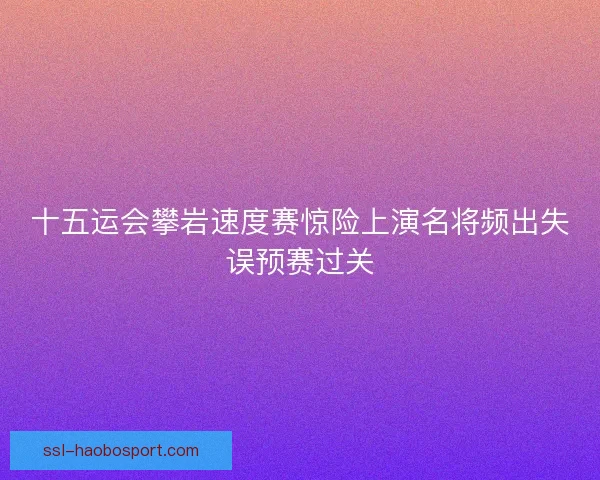 十五运会攀岩速度赛惊险上演名将频出失误预赛过关